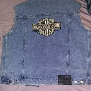 Harley Davidson Blue Jean Vest  size medium